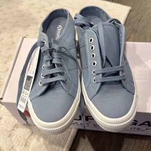 Superga Slip On Cotu Light Blue Sneakers - Womens 8.5 Canvas/Rubber